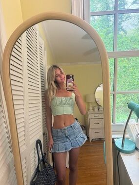 Princess Polly Sage Ruched Corset Crop Top